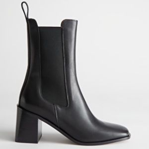 & Other Stories Heeled Leather Chelsea Boots